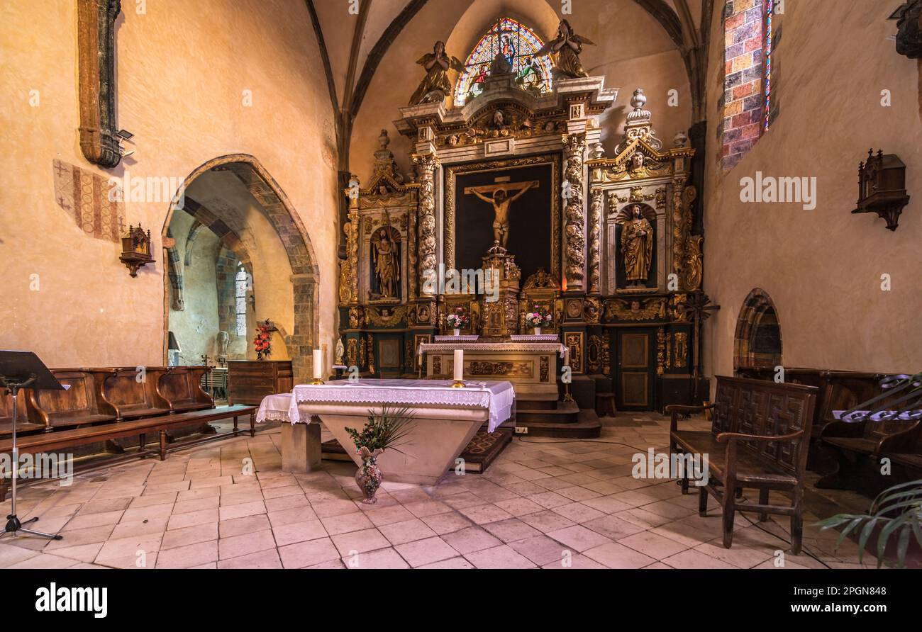 Vue intérieure de l'église Saint Jean Baptiste de la Décollation Stock