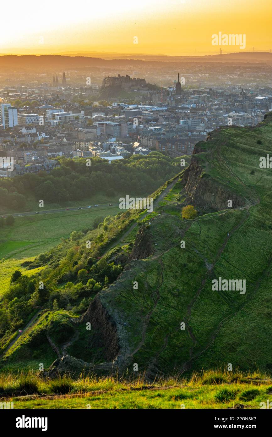 The Beautiful City Of Edinburgh, In Scotland, During Sunset In Summer Stock Photo