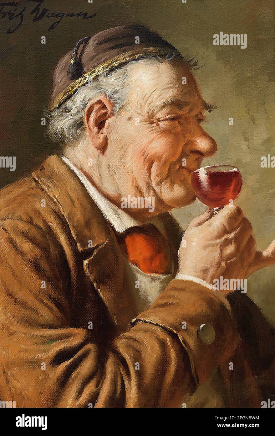 Grutzner Eduard Von Red Wine German School 19th Century