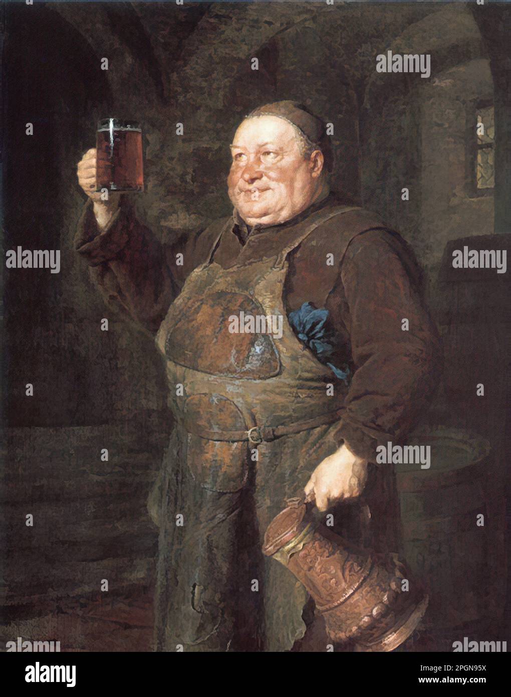 Grützner Eduard Von - Monk With Beer Mug - German School - 19th Century ...