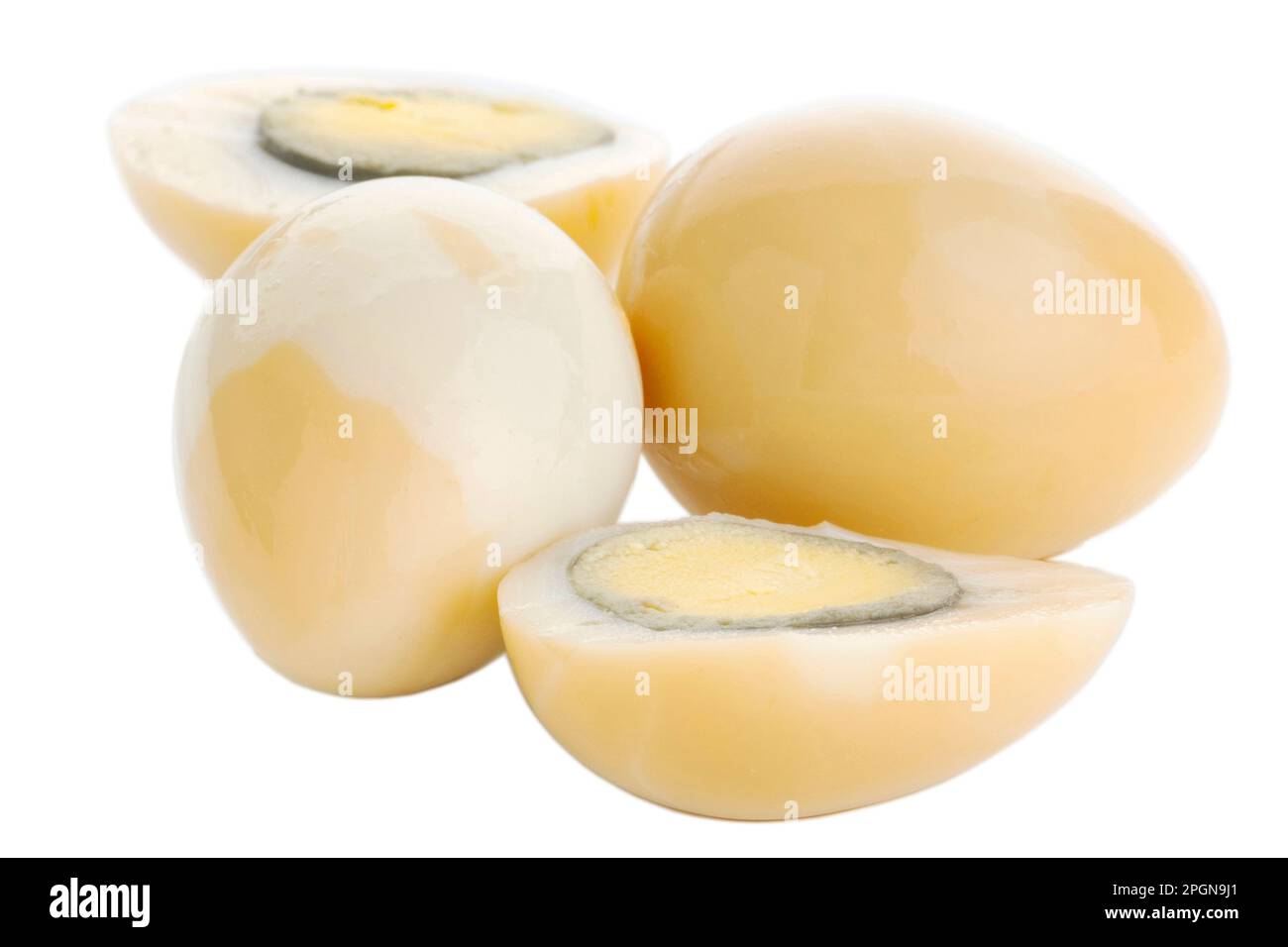 Pickled chicken eggs isolated on a white background Stock Photo Alamy