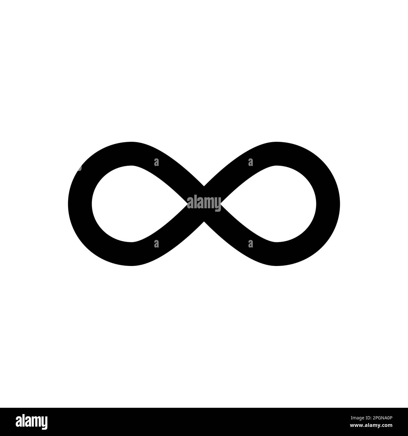 Monochrome vector graphic of an infinity sign. This could be used in the teaching of maths at primary or secondary level Stock Vector