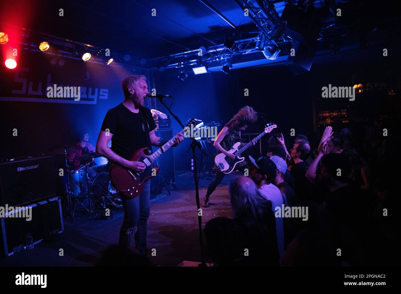 British indie rock band, The Subways, performing at the Frannz Club in ...