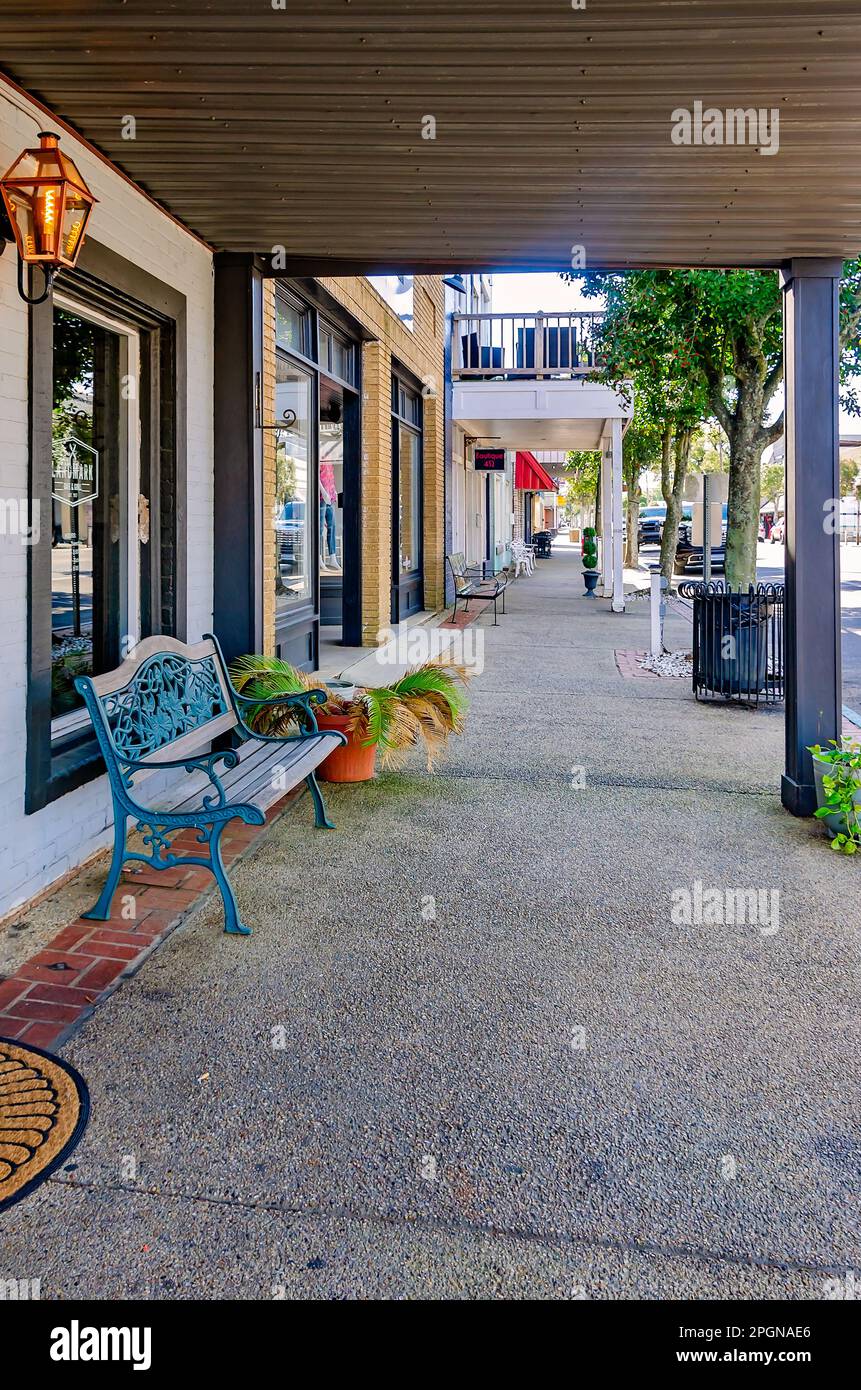 Shops are pictured on Main Street, March 20, 2023, in Lucedale