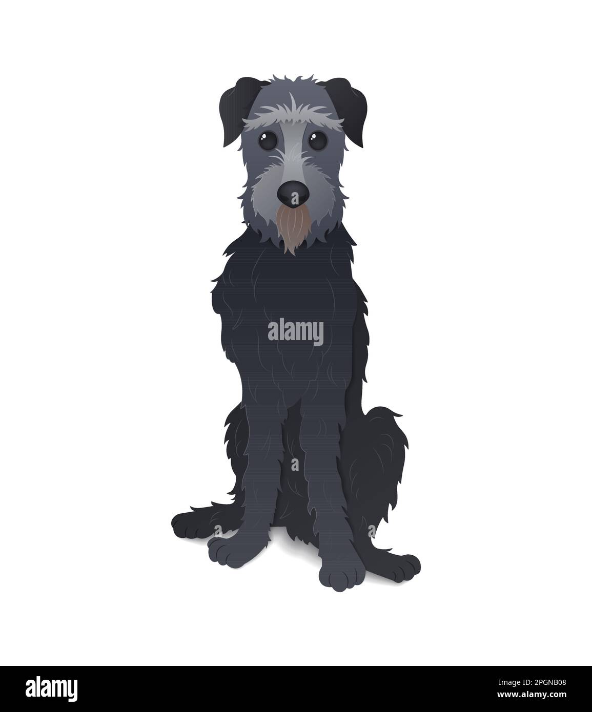 isolated vector art with cartoon irish wolfhound Stock Vector Image