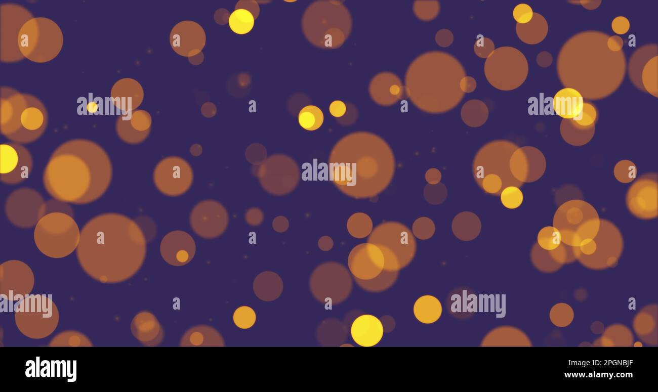 Image of yellow spots moving on purple background Stock Photo - Alamy