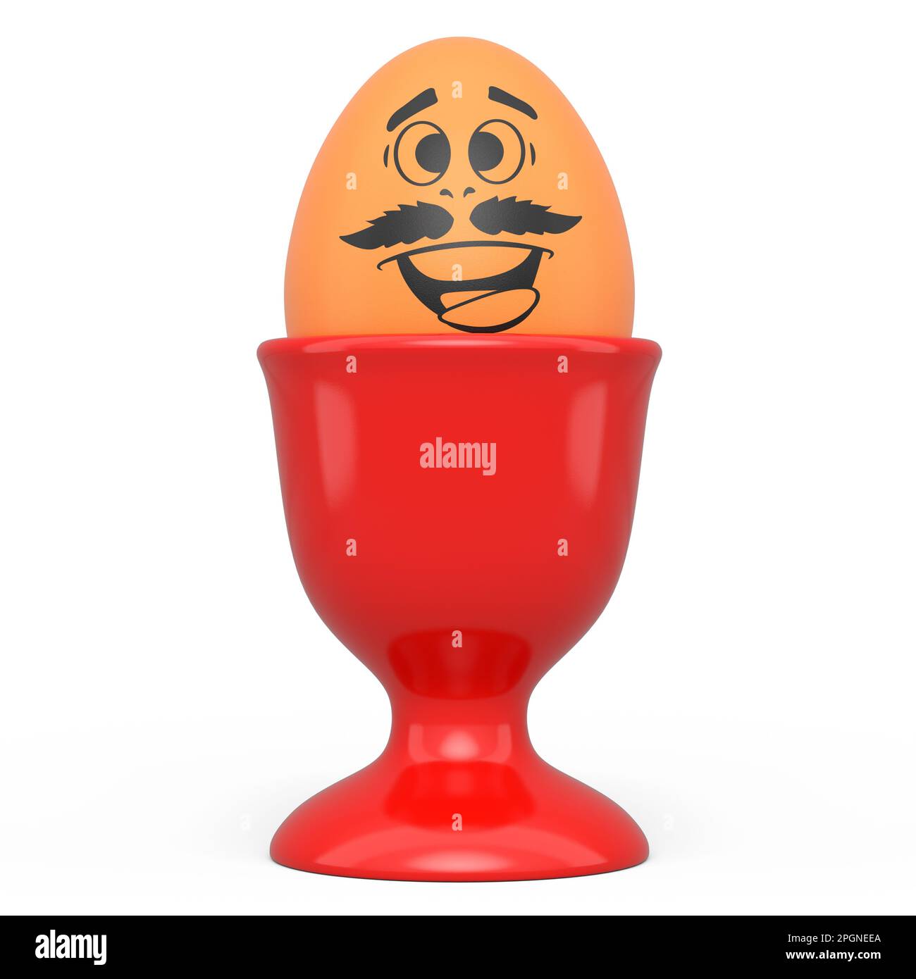 Farm brown painted egg with expressions and funny face in ceramic egg