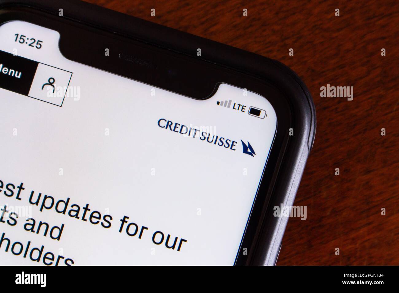 Vancouver, CANADA - Mar 20 2023 : Logo of Credit Suisse, a Switzerland based global investment bank and financial services firm, seen in its website o Stock Photo