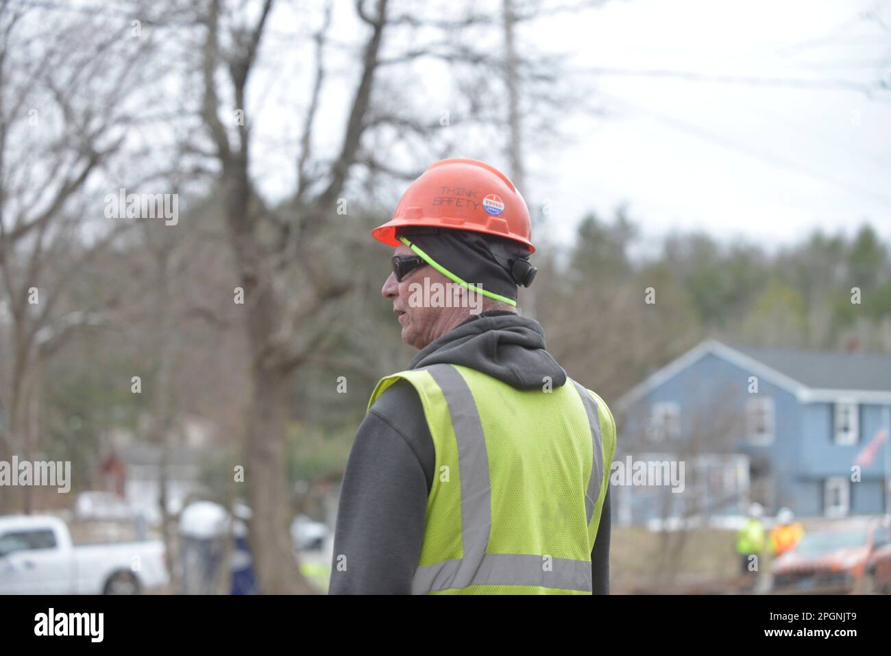 Ayer, Massachusetts, USA. 24th Mar, 2023. Derailed train cars litter