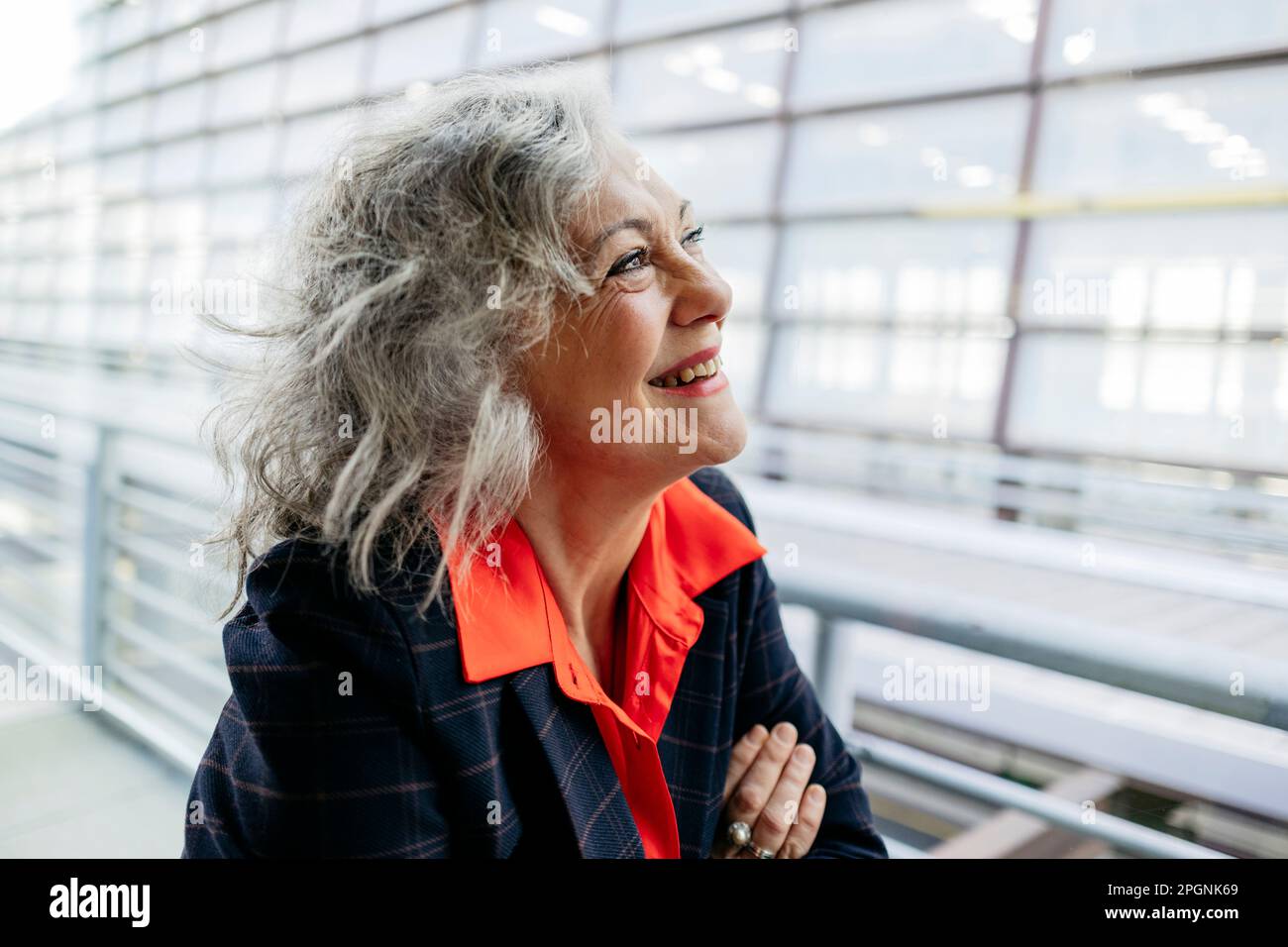 Happy mature grey hair hi-res stock photography and images - Alamy