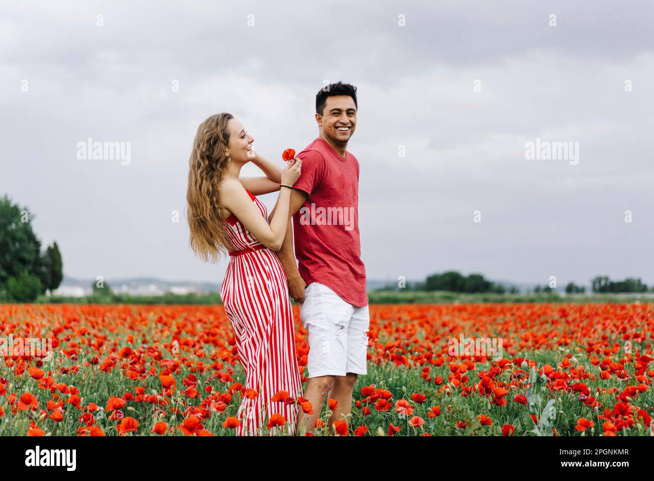 Happy young couple enjoying nature hi-res stock photography and images ...