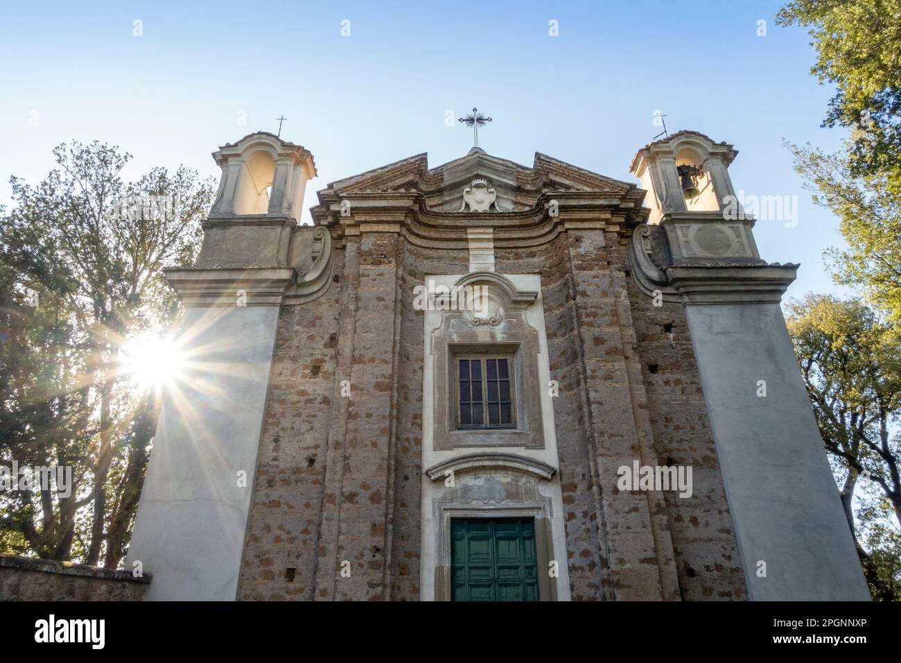 Facade chiesa di santa maria del monte church hires stock photography