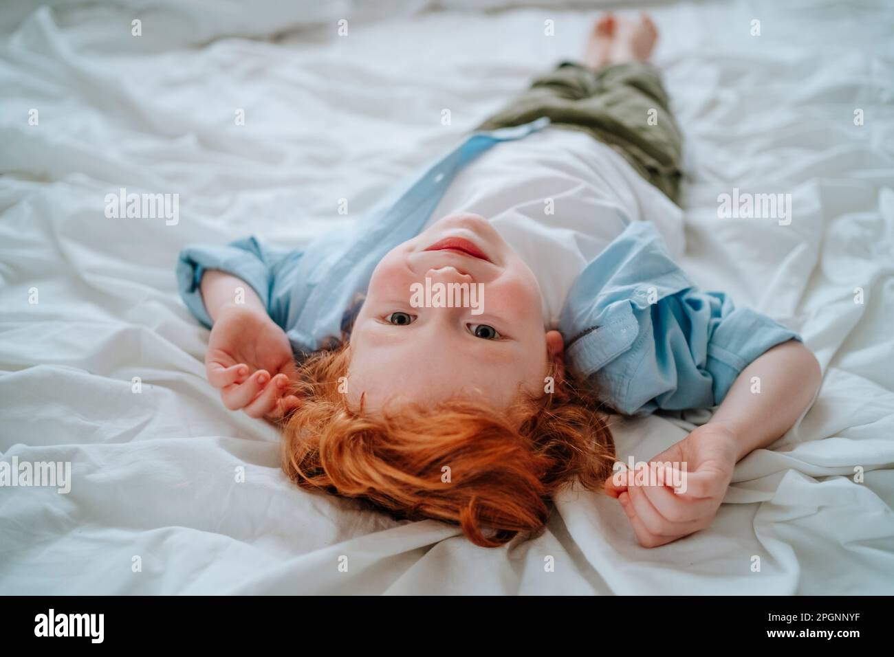 Boy relaxing home caucasian hi-res stock photography and images - Alamy