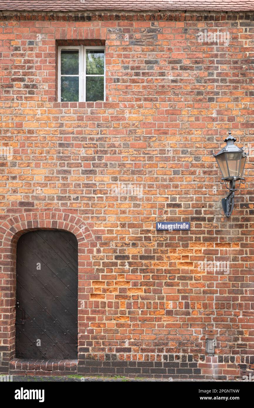 Germany, Brandenburg, Exterior of brick house Stock Photo