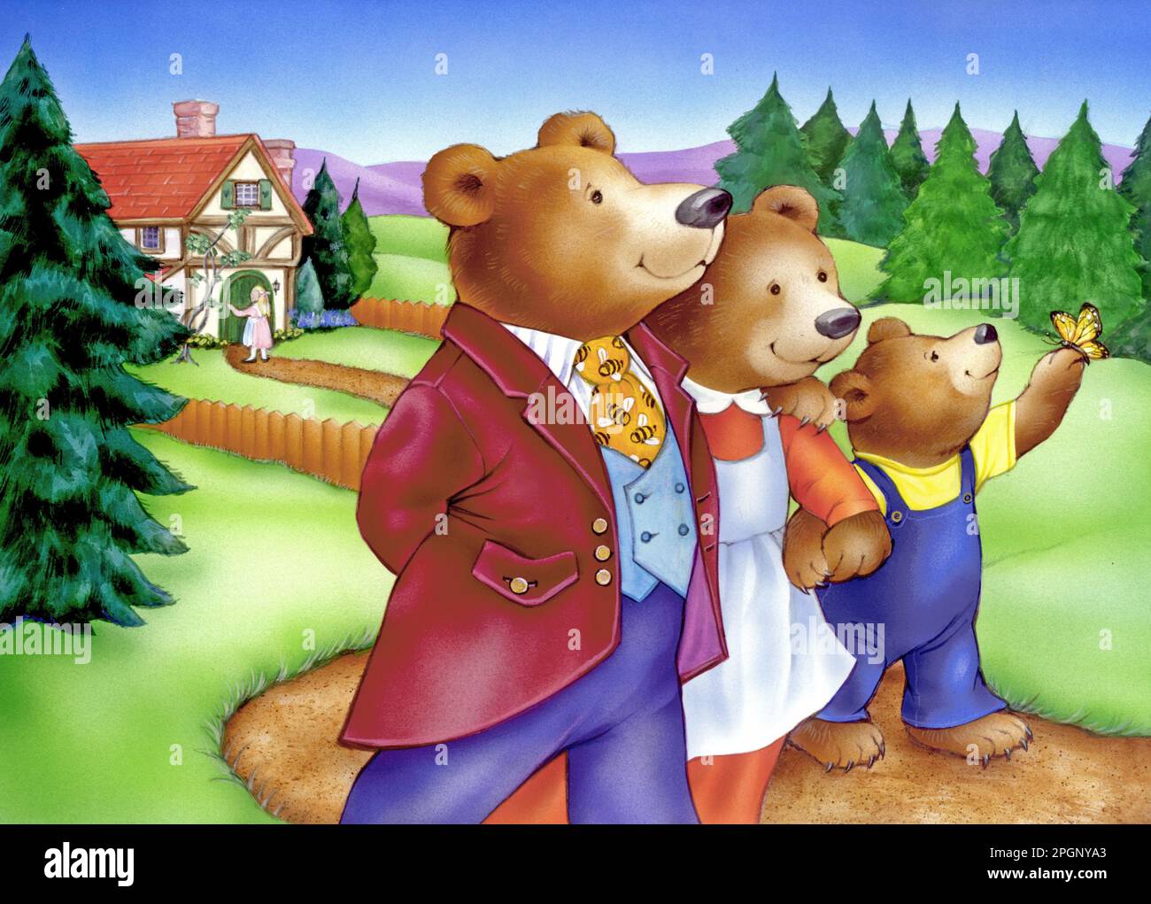 Children's story bookGoldolocks & the 3 bears leaving home Stock Photo