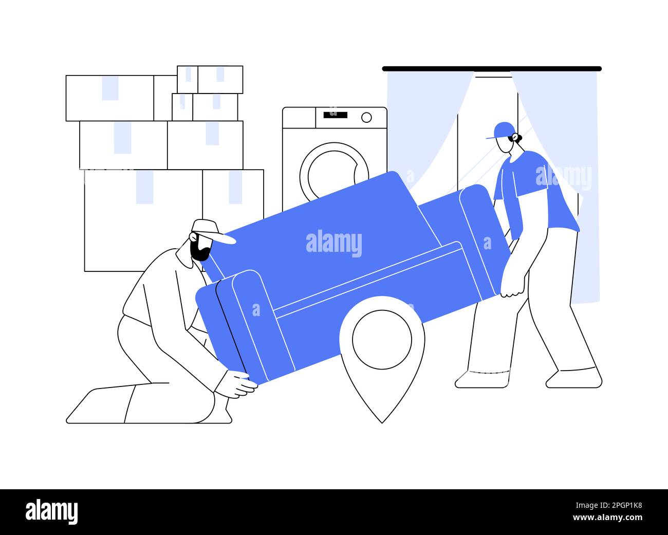 Furniture placing abstract concept vector illustration Stock Vector