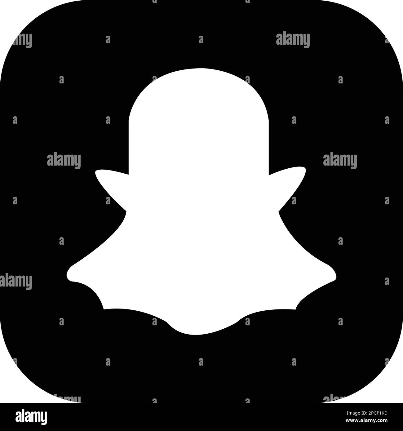Snapchat logo messenger icon. Realistic social media logotype. Snap chat app button on transparent background. Stock Vector