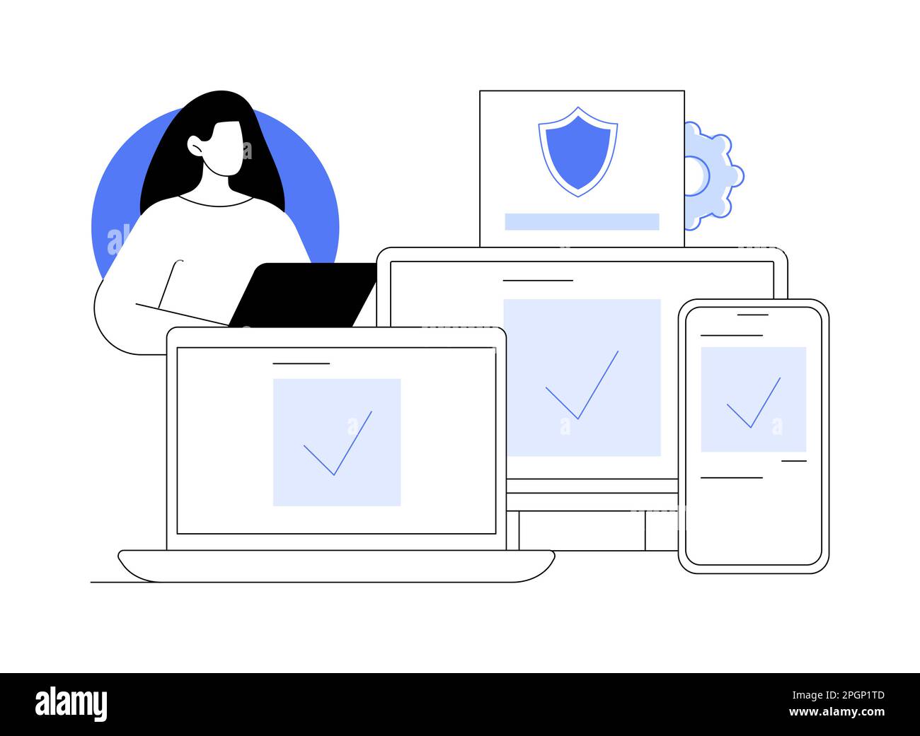Electronic device insurance abstract concept vector illustration Stock