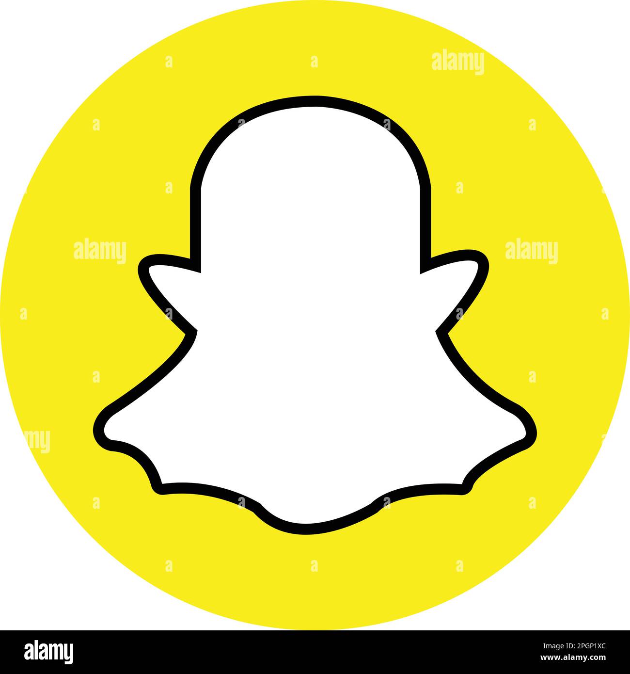 Snapchat logo messenger icon. Realistic social media logotype. Snap chat app button on transparent background. Stock Vector