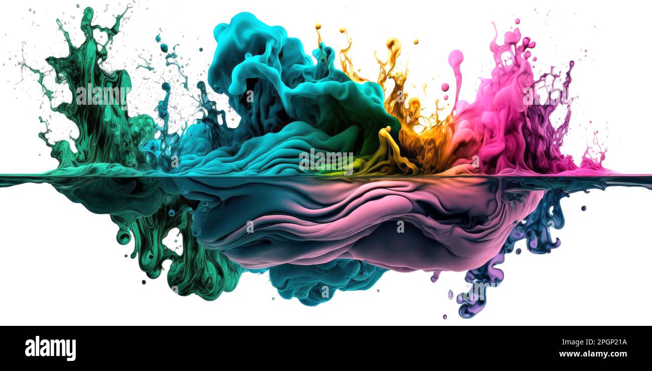 Colourful ink in water. abstract background. Generative ai Stock Photo