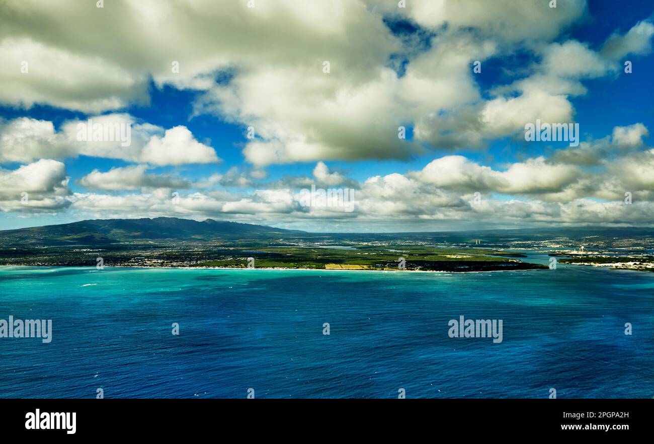 Aerial View of Iroquois Point and entrance to Pearl Harbor on the