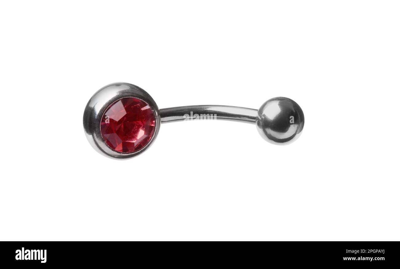 Piercing jewelry. Belly button ring isolated on white Stock Photo Alamy