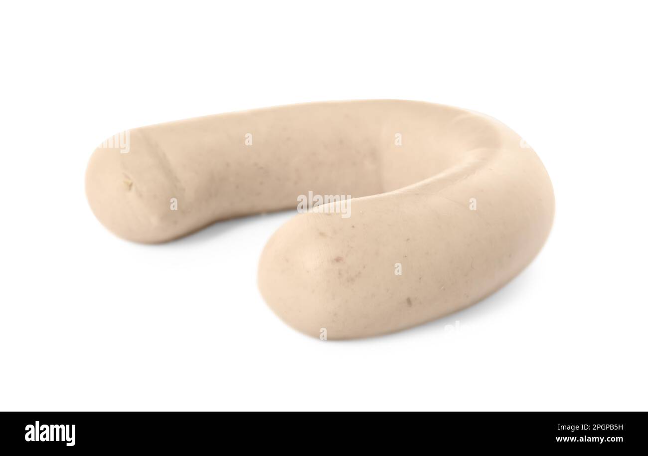 One whole delicious liverwurst isolated on white Stock Photo Alamy
