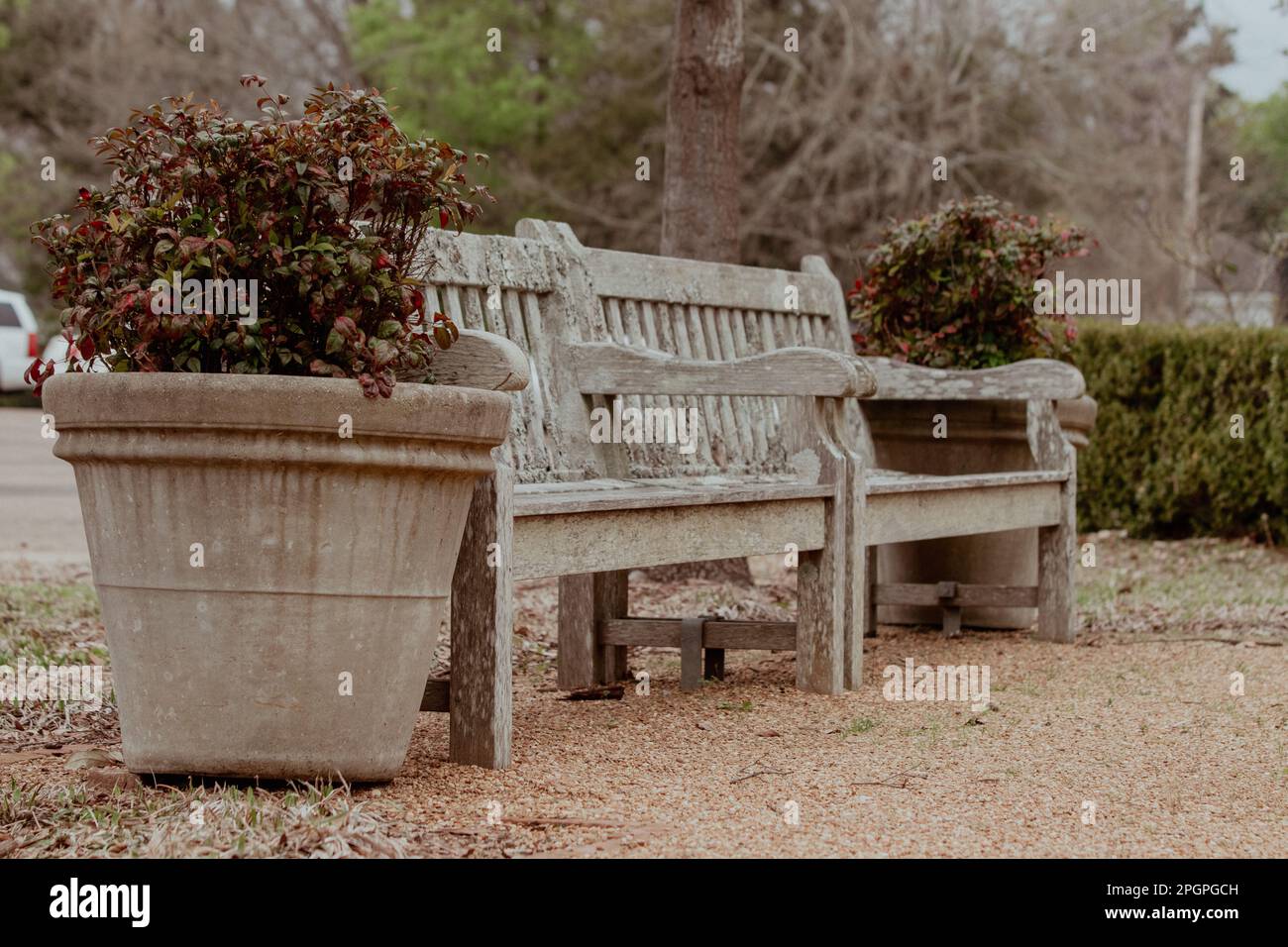Empty benches in west point mississippi stock photo alamy