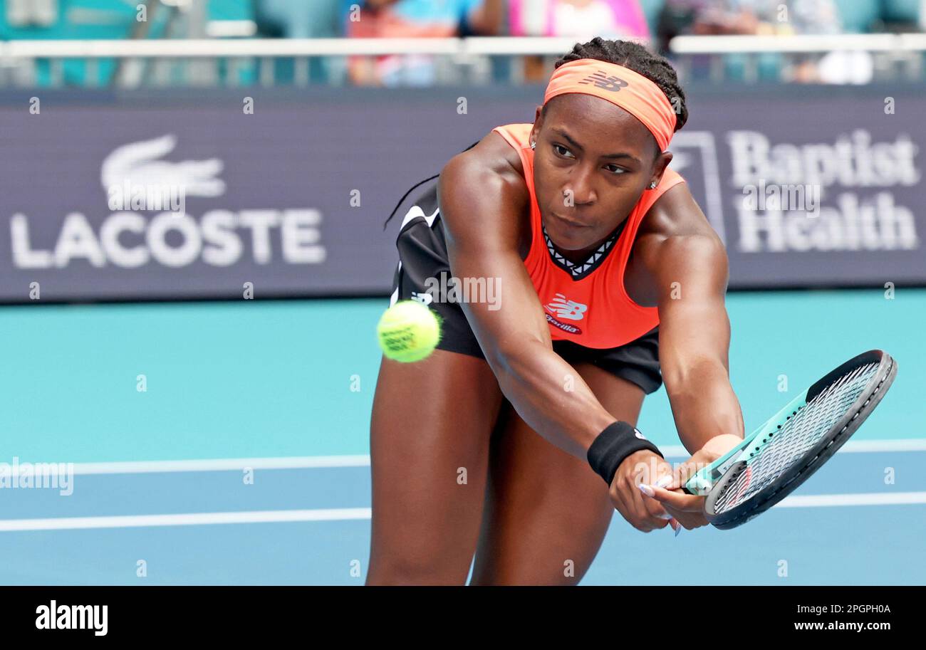 MIAMI GARDENS, FLORIDA MARCH 23 Coco Gauff of the United States