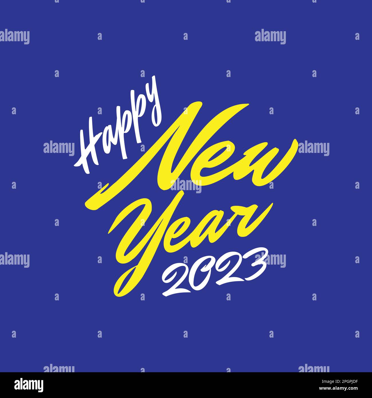 Happy New Year, 2023, Calligraphy Syle, Modren Type Stock Vector