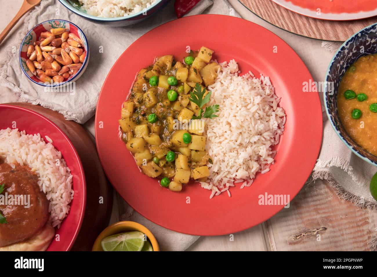 Cau cau mondongo a la italiana peruvian food Stock Photo - Alamy