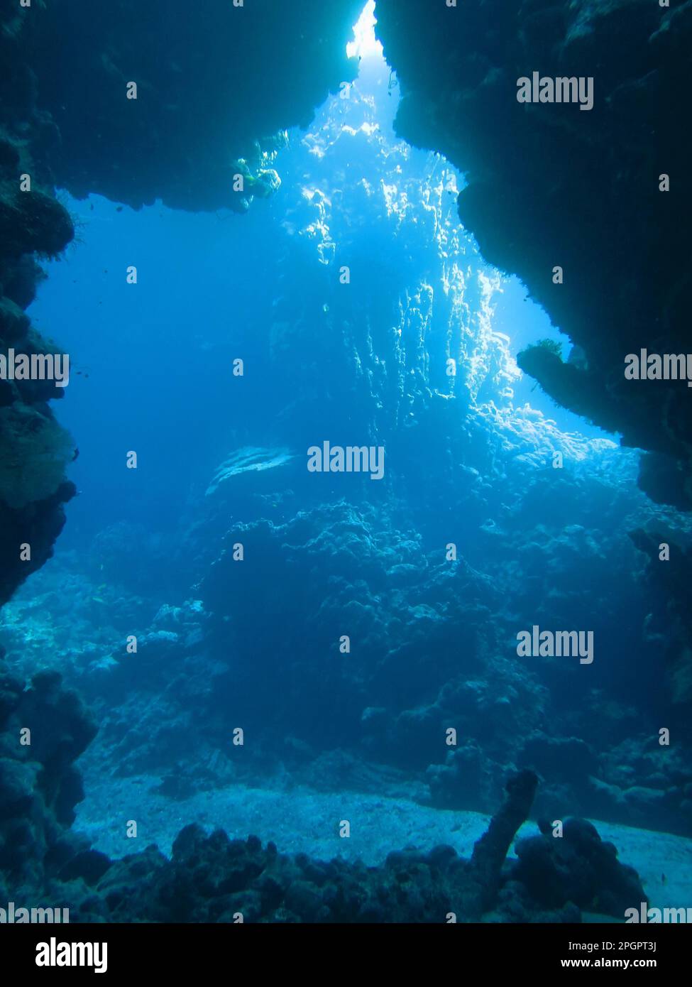 Underwater cave, Shaab Claudio, Red Sea, Egypt Stock Photo Alamy