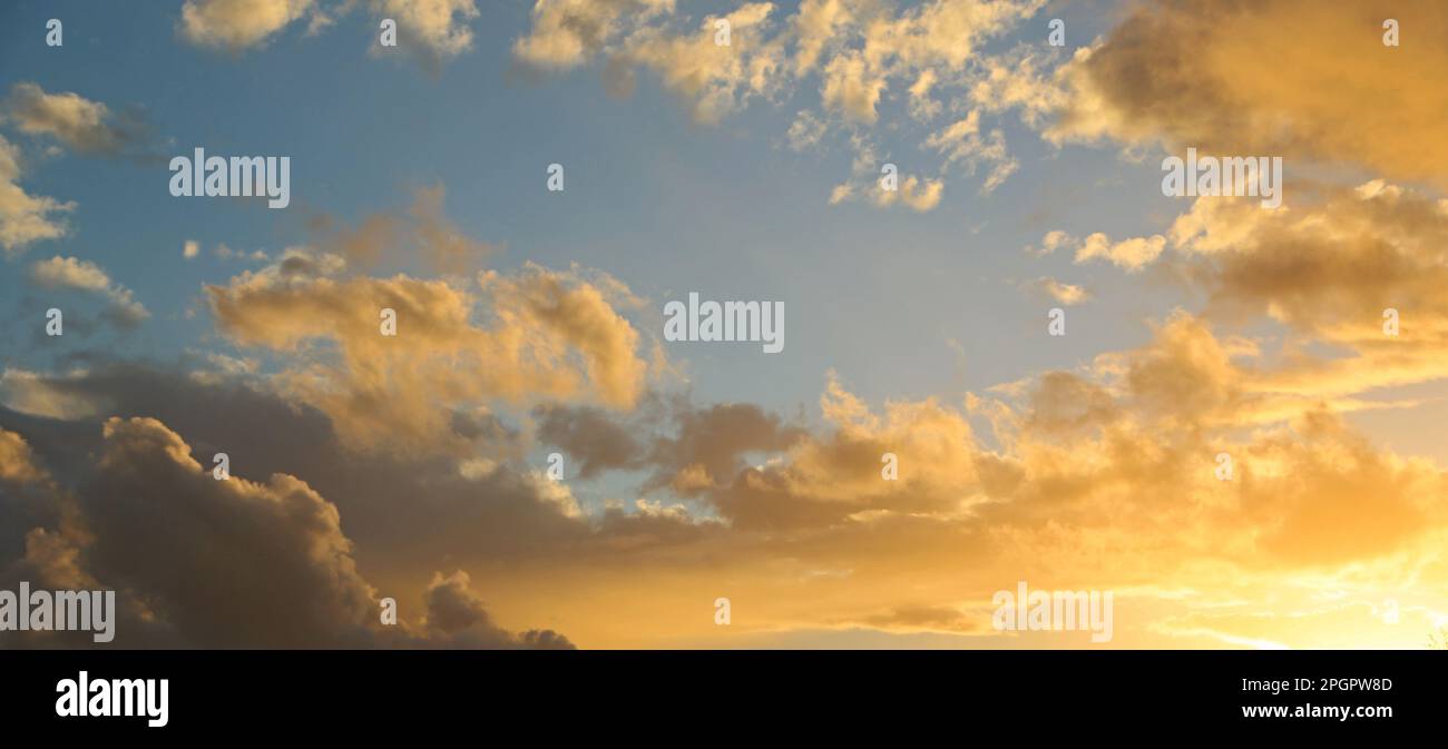 Sky in blue and yellow Stock Photo - Alamy