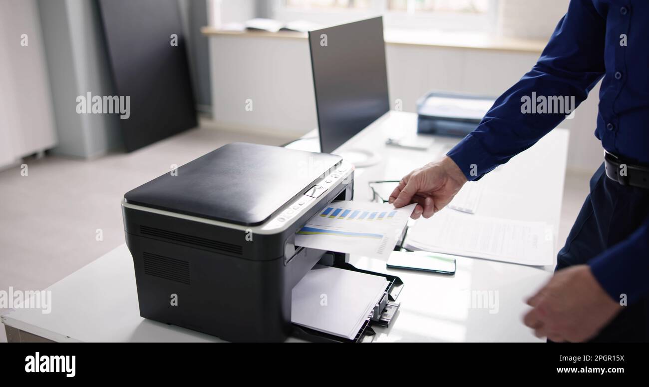 Corporate Office Printer Photocopy Machine. Laser Copier Stock Photo