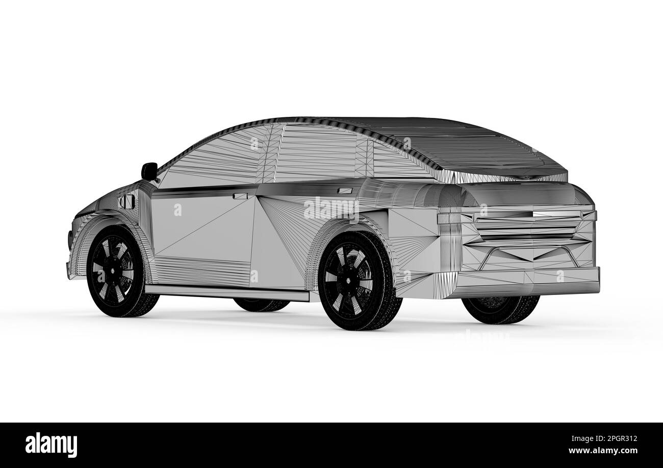 3d model car blueprint hi-res stock photography and images - Alamy