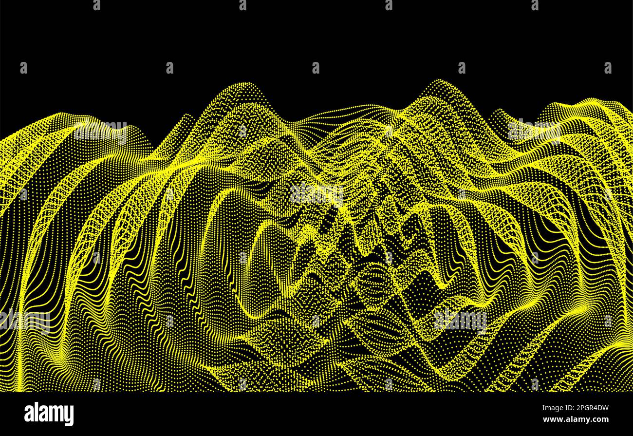 3D wavy background with ripple effect. Vector illustration with ...