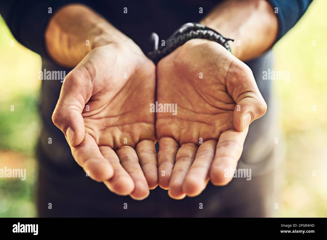 Close-up of a man's cupped hands, SuperStock