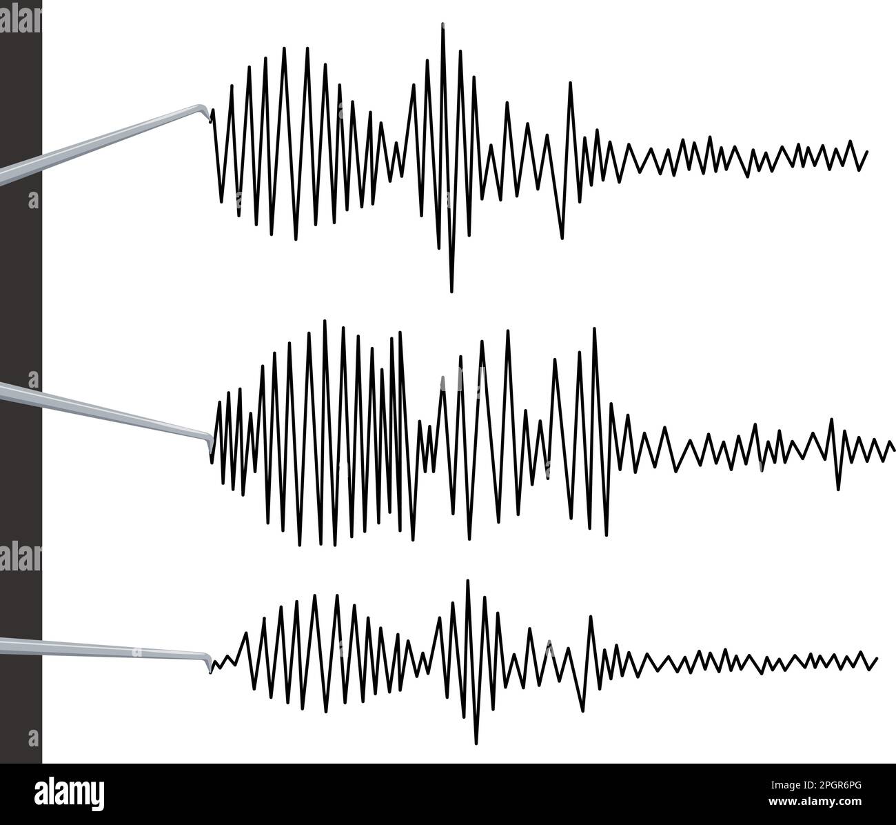 Seismograph earthquake or polygraph test wave illustration Stock Vector