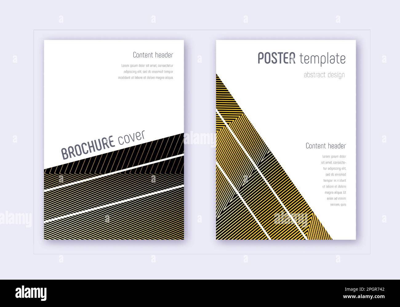 Geometric cover design template set. Gold abstract lines on black ...