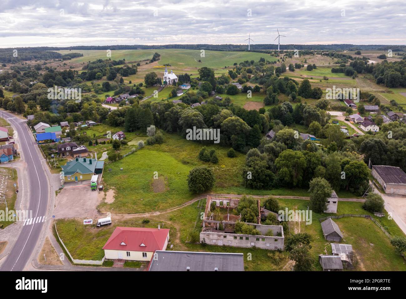 Aerial view suburban landscape private hi-res stock photography and ...