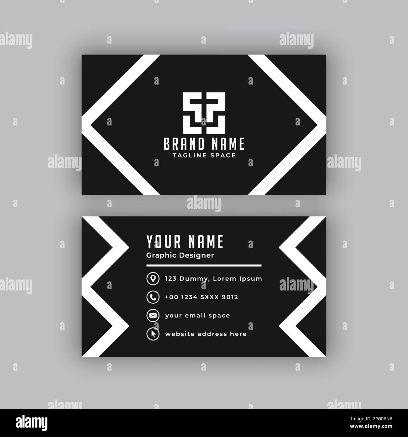 Simple, modern and elegant business card design template. Editable