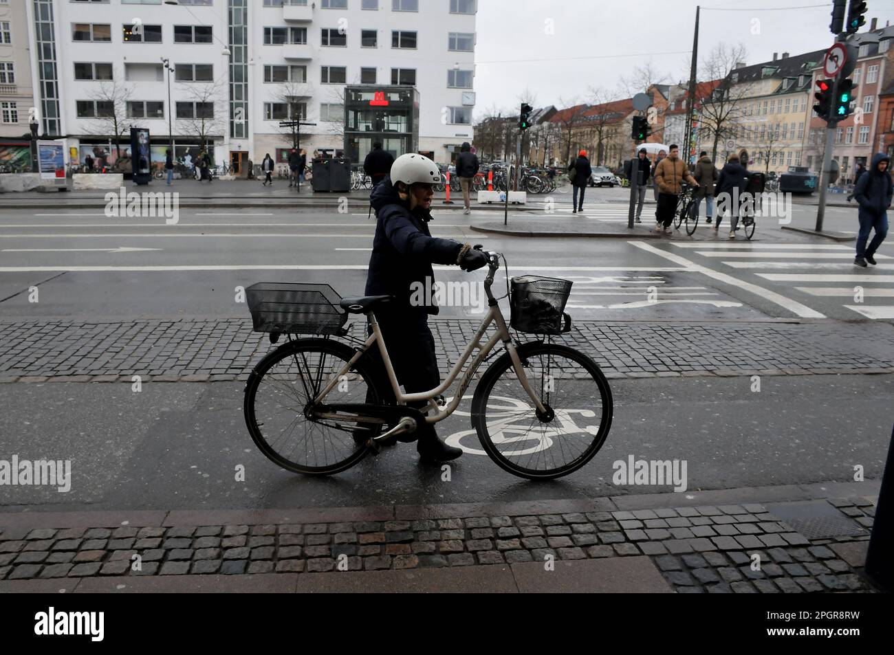 Copenhagen /Denmark/23 March 2023/People use umbrella duering rain fall