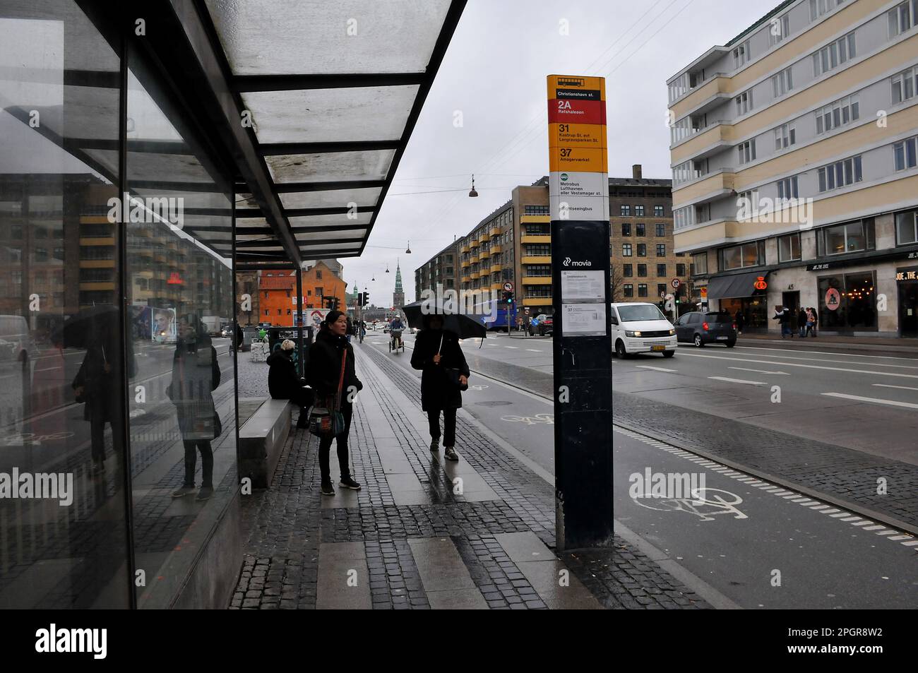 Copenhagen /Denmark/23 March 2023/People use umbrella duering rain fall