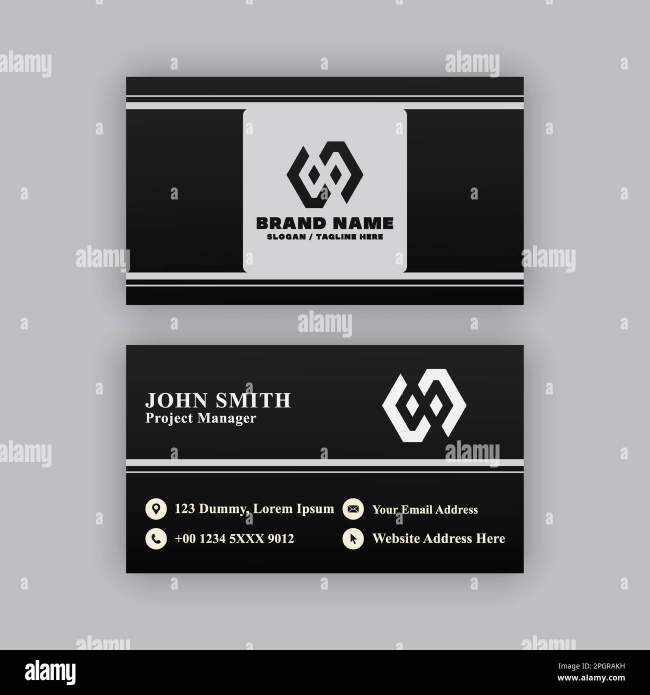 Simple, modern and elegant business card design template. Editable