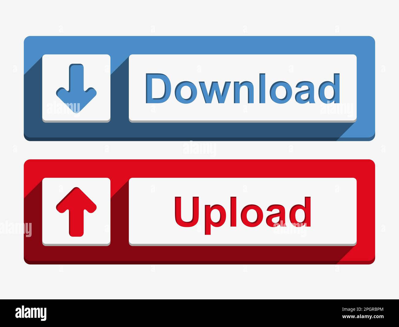 Download and upload buttons, flat design, vector eps10 illustration ...