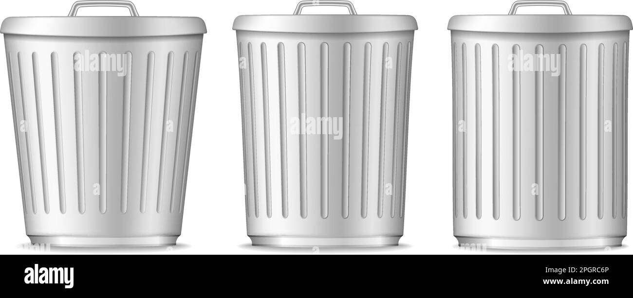 Different trash cans, vector eps10 illustration Stock Vector Image