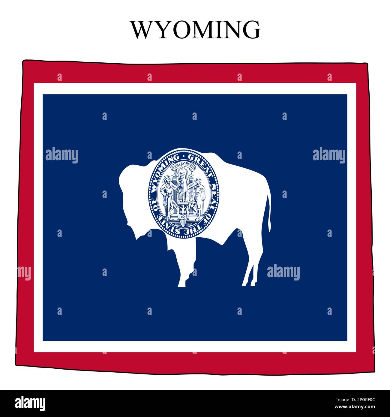 Wyoming map vector illustration - Wyoming Map Vector Illustration Global Economy State In America North America United States America Usa 2PGRF0C 