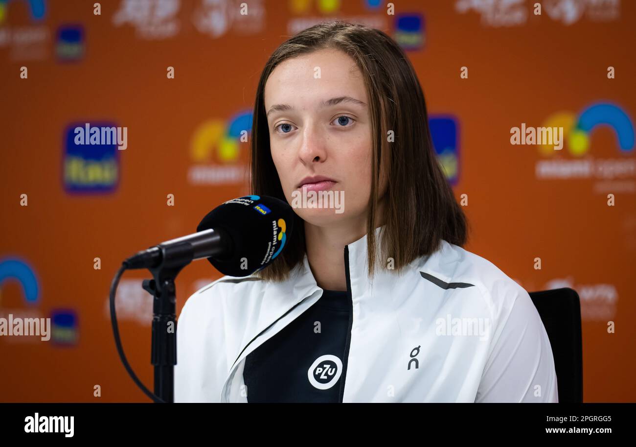 Miami, USA March 22, 2023, Iga Swiatek of Poland during Media Day at