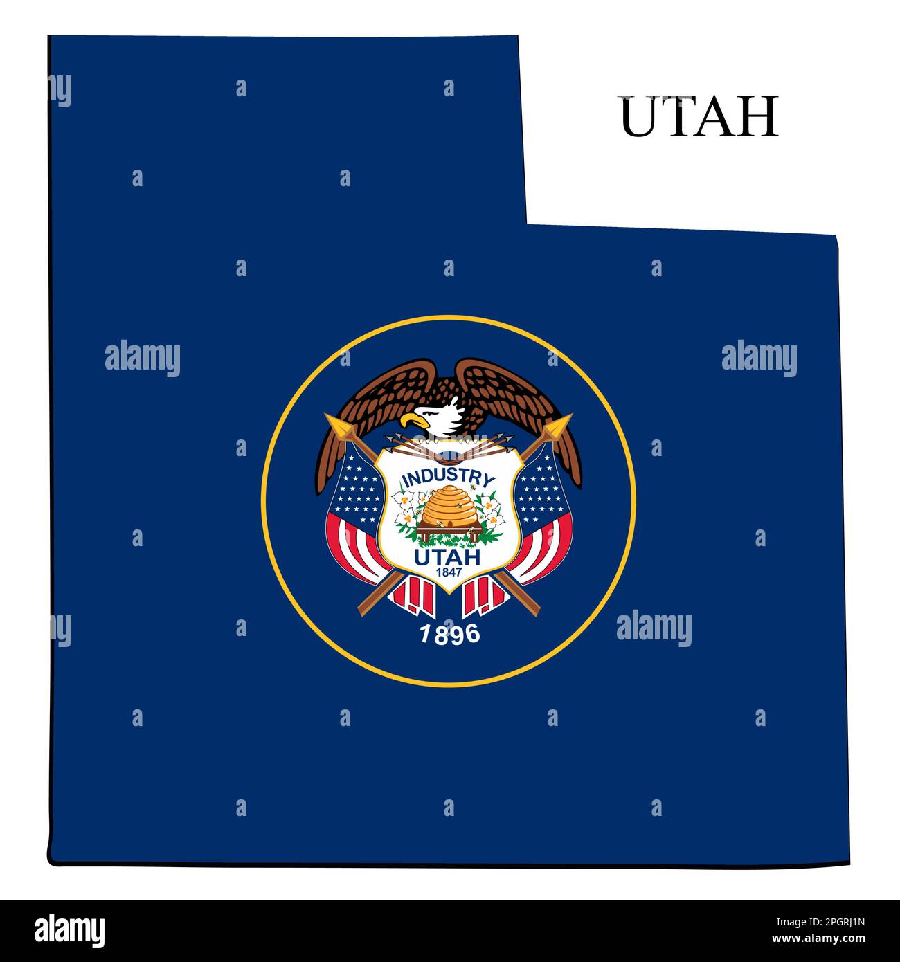 Utah map vector illustration. Global economy. State in America. North America. United States. America. U.S.A Stock Vector