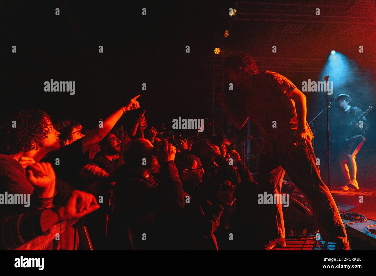 Milan, Italy, 23th Mar 2023. English post punk band Shame perform live at Circolo Magnolia in Milan. Credits: Maria Laura Arturi/Alamy Live News Stock Photo